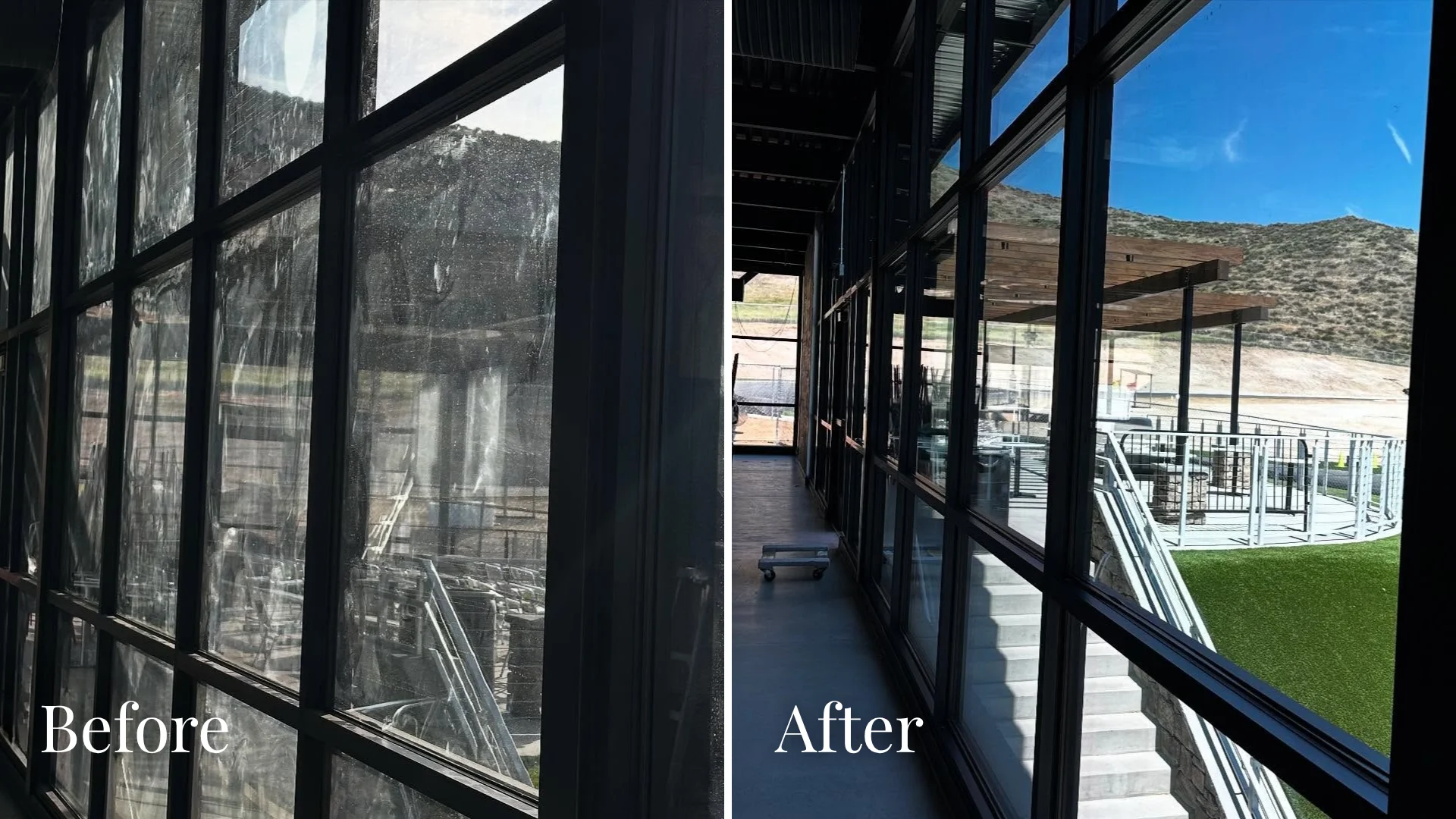 Before and after window cleaning in Riverside